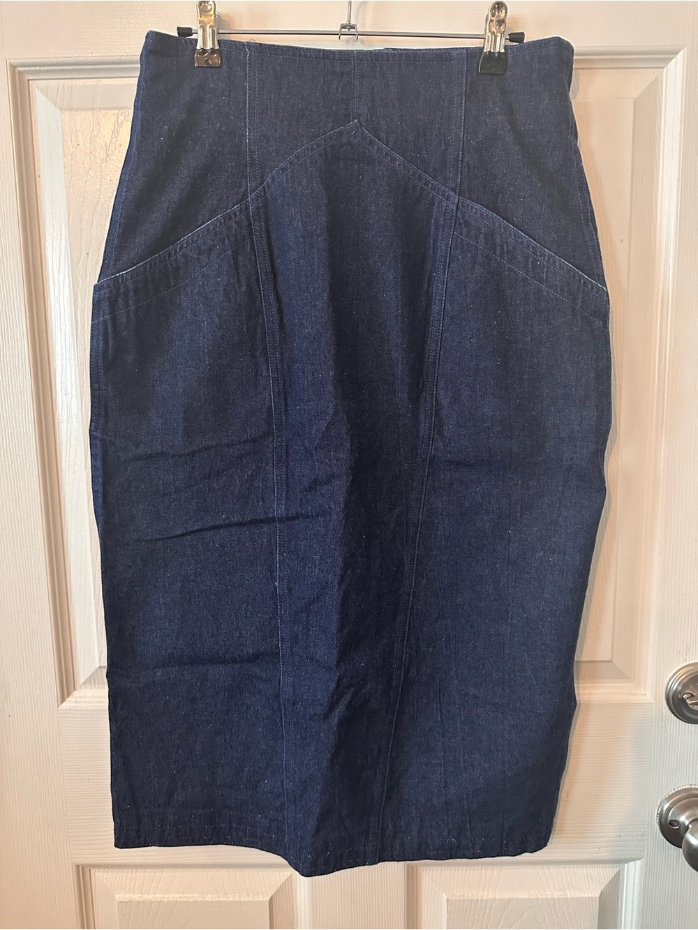 Classic Dark Blue Denim Pencil Skirt